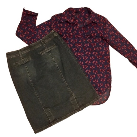 Tommy Hilfiger Button Down Nautical Blouse Size Small - Picture 2 of 6